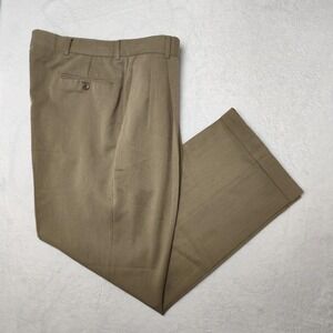 Ballin Classic Pants Mens 34x30 Beige Pleated Dress Cuffed Canada Office Work